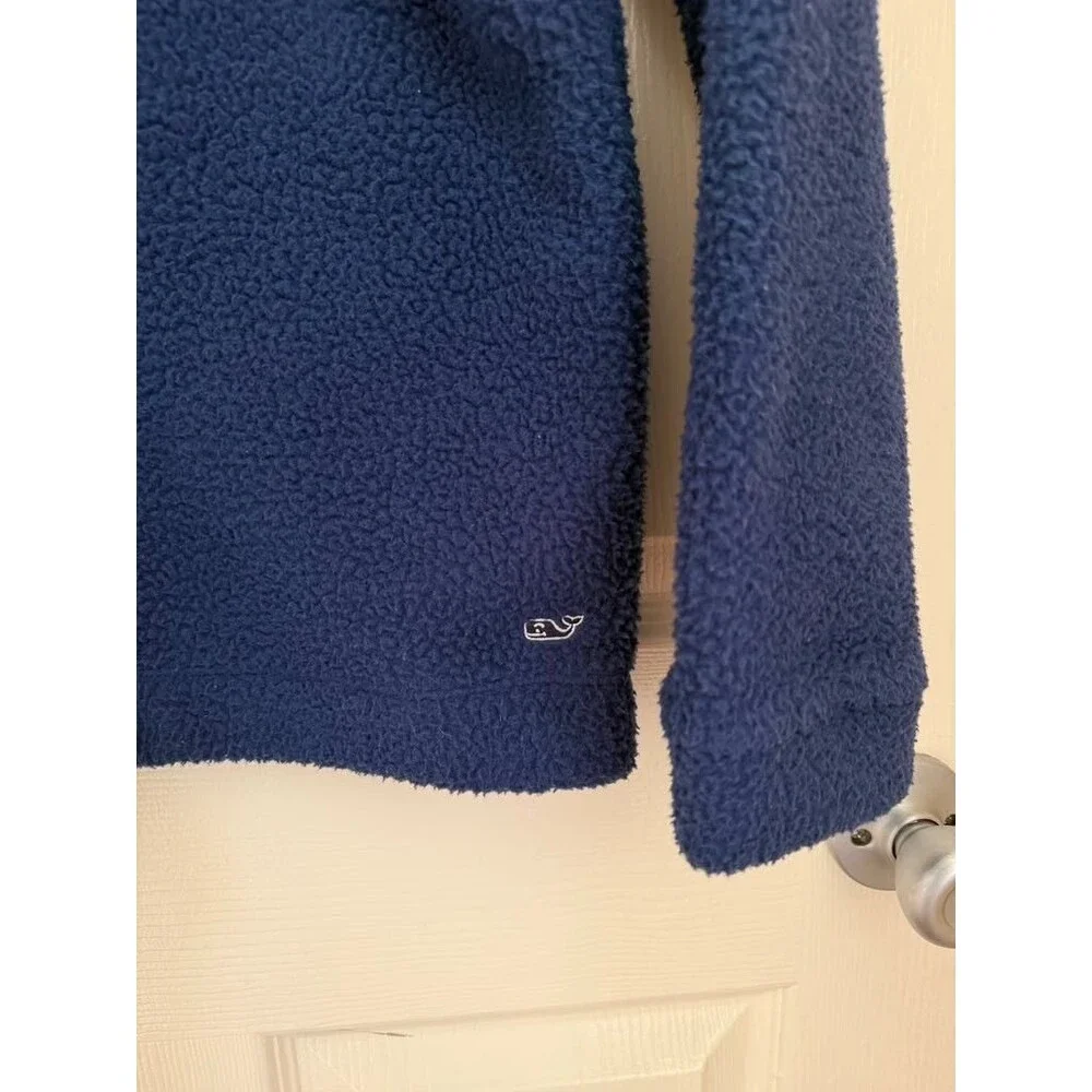 Vineyard Vines Boys XL 16 Fleece Pullover Navy Blue Warm Sweater